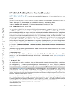 SiTSE: Sinhala Text Simplification Dataset and Evaluation