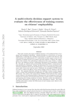 A multi-criteria decision support system to evaluate the effectiveness
  of training courses on citizens' employability