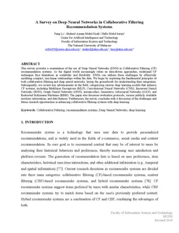 A Survey on Deep Neural Networks in Collaborative Filtering
  Recommendation Systems