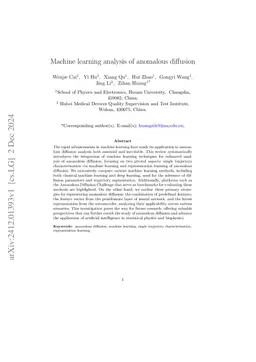 Machine Learning Analysis of Anomalous Diffusion