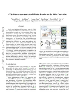 CPA: Camera-pose-awareness Diffusion Transformer for Video Generation