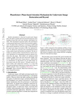 Phaseformer: Phase-based Attention Mechanism for Underwater Image
  Restoration and Beyond
