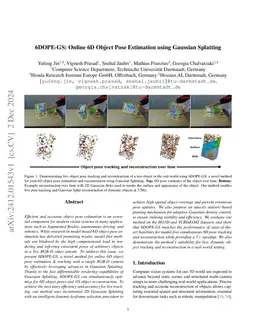 6DOPE-GS: Online 6D Object Pose Estimation using Gaussian Splatting