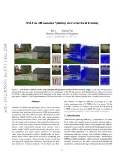 SfM-Free 3D Gaussian Splatting via Hierarchical Training