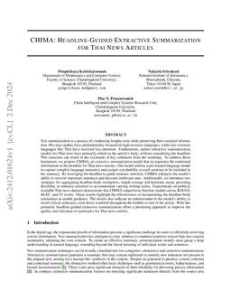 Headline-Guided Extractive Summarization for Thai News Articles
