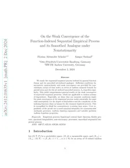 On the Weak Convergence of the Function-Indexed Sequential Empirical
  Process and its Smoothed Analogue under Nonstationarity