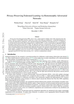 Privacy-Preserving Federated Learning via Homomorphic Adversarial Networks