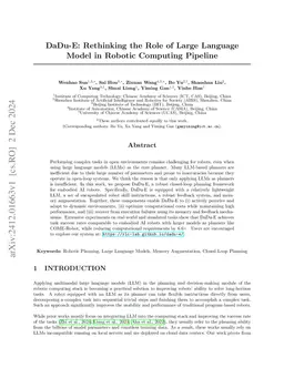 DaDu-E: Rethinking the Role of Large Language Model in Robotic Computing
  Pipeline