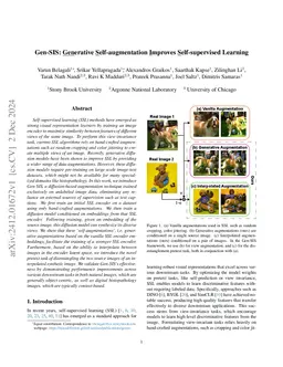 Gen-SIS: Generative Self-augmentation Improves Self-supervised Learning