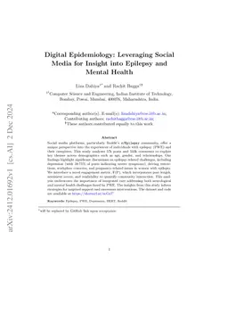 Digital Epidemiology: Leveraging Social Media for Insight into Epilepsy
  and Mental Health