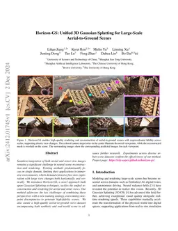 Horizon-GS: Unified 3D Gaussian Splatting for Large-Scale
  Aerial-to-Ground Scenes