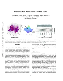 Continuous-Time Human Motion Field from Events