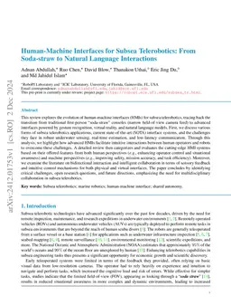 Human-Machine Interfaces for Subsea Telerobotics: From Soda-straw to Natural Language Interactions