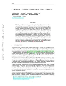 Commit0: Library Generation from Scratch