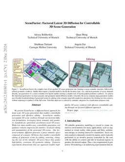 SceneFactor: Factored Latent 3D Diffusion for Controllable 3D Scene
  Generation