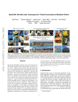 RandAR: Decoder-only Autoregressive Visual Generation in Random Orders