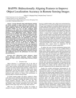 BAFPN: Bi directional alignment of features to improve localization
  accuracy