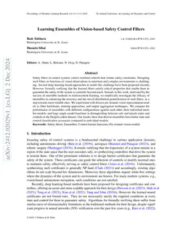 Learning Ensembles of Vision-based Safety Control Filters