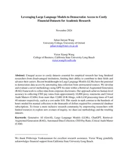 Leveraging Large Language Models to Democratize Access to Costly Datasets for Academic Research