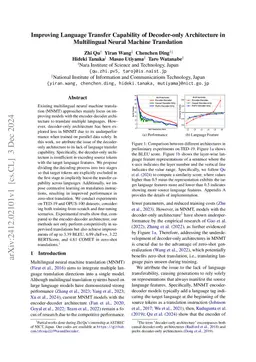 Improving Language Transfer Capability of Decoder-only Architecture in
  Multilingual Neural Machine Translation