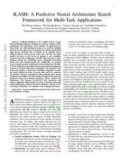 ILASH: A Predictive Neural Architecture Search Framework for Multi-Task
  Applications