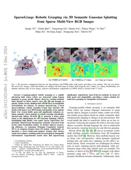 SparseGrasp: Robotic Grasping via 3D Semantic Gaussian Splatting from
  Sparse Multi-View RGB Images