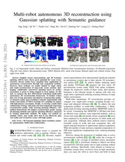 Multi-robot autonomous 3D reconstruction using Gaussian splatting with
  Semantic guidance