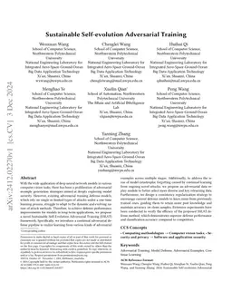 Sustainable Self-evolution Adversarial Training