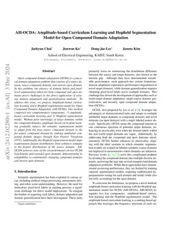 AH-OCDA: Amplitude-based Curriculum Learning and Hopfield Segmentation
  Model for Open Compound Domain Adaptation