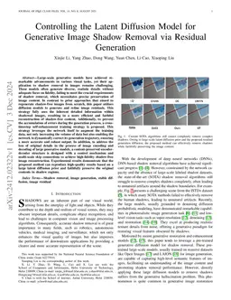 Controlling the Latent Diffusion Model for Generative Image Shadow
  Removal via Residual Generation