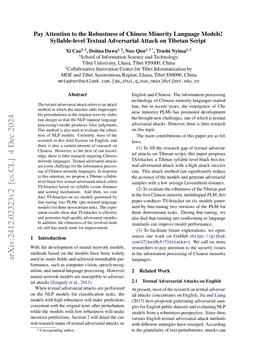 Pay Attention to the Robustness of Chinese Minority Language Models!
  Syllable-level Textual Adversarial Attack on Tibetan Script