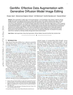 GenMix: Effective Data Augmentation with Generative Diffusion Model Image Editing
