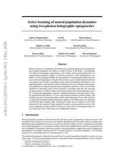 Active learning of neural population dynamics using two-photon holographic optogenetics