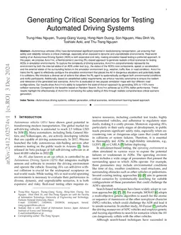 Generating Critical Scenarios for Testing Automated Driving Systems