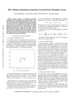 Fine Tuning Swimming Locomotion Learned from Mosquito Larvae