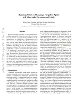 Hijacking Vision-and-Language Navigation Agents with Adversarial
  Environmental Attacks