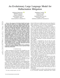 An Evolutionary Large Language Model for Hallucination Mitigation