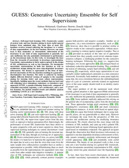 GUESS: Generative Uncertainty Ensemble for Self Supervision