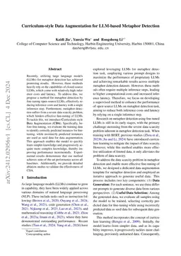 Curriculum-style Data Augmentation for LLM-based Metaphor Detection