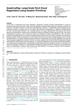 QuadricsReg: Large-Scale Point Cloud Registration using Quadric
  Primitives