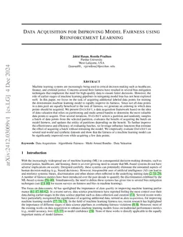 Data Acquisition for Improving Model Fairness using Reinforcement
  Learning