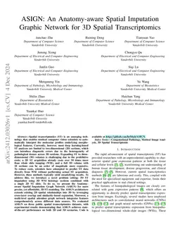 ASIGN: An Anatomy-aware Spatial Imputation Graphic Network for 3D
  Spatial Transcriptomics