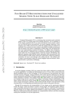 Fan-Beam CT Reconstruction for Unaligned Sparse-View X-ray Baggage
  Dataset
