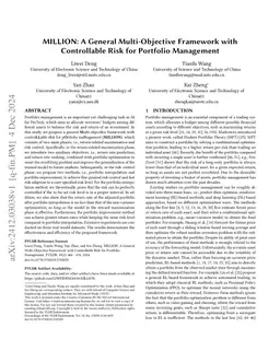 MILLION: A General Multi-Objective Framework with Controllable Risk for
  Portfolio Management