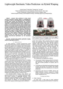 Lightweight Stochastic Video Prediction via Hybrid Warping