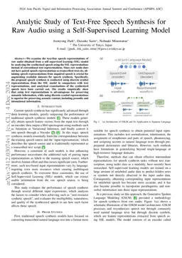 Analytic Study of Text-Free Speech Synthesis for Raw Audio using a
  Self-Supervised Learning Model