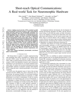 Short-reach Optical Communications: A Real-world Task for Neuromorphic
  Hardware
