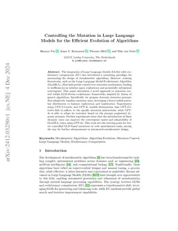 Controlling the Mutation in Large Language Models for the Efficient
  Evolution of Algorithms