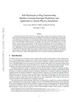 Soft Checksums to Flag Untrustworthy Machine Learning Surrogate
  Predictions and Application to Atomic Physics Simulations