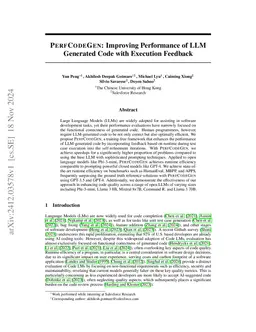 PerfCodeGen: Improving Performance of LLM Generated Code with Execution
  Feedback